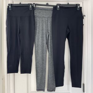 90 Degree by Reflex Leggings Black & Gray- Lot of 3 pairs NWOT Size Small